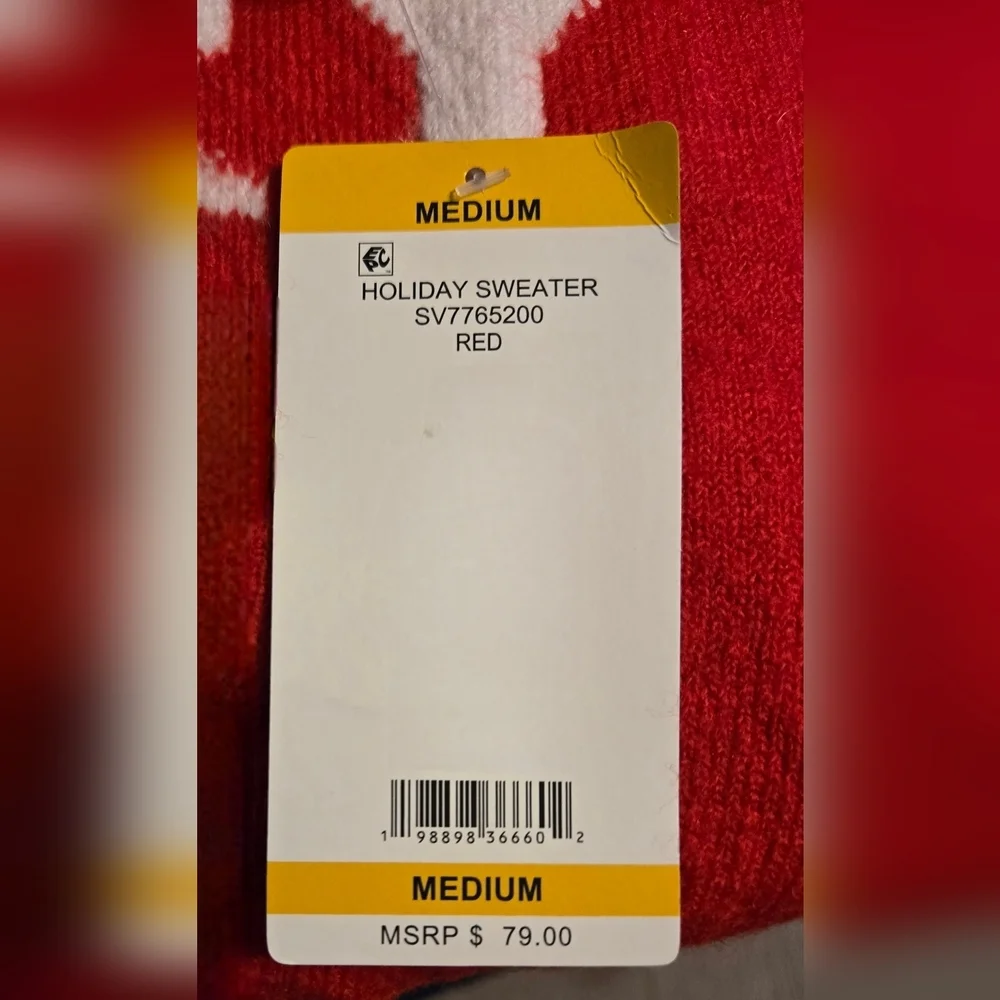 New Vince Camuto Red 'MERRY' Crewneck Holiday Sweater